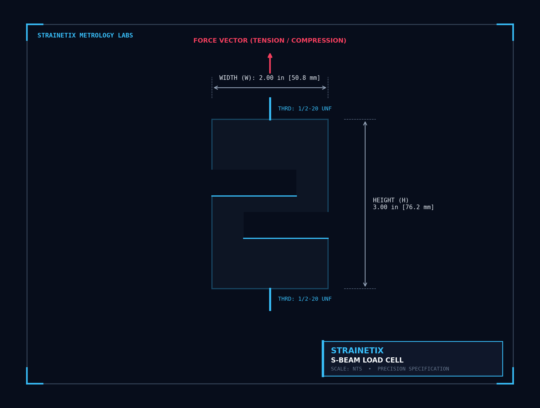 Dimensional schematic for Optima Scale B00I5NPWBQ industrial sensor element